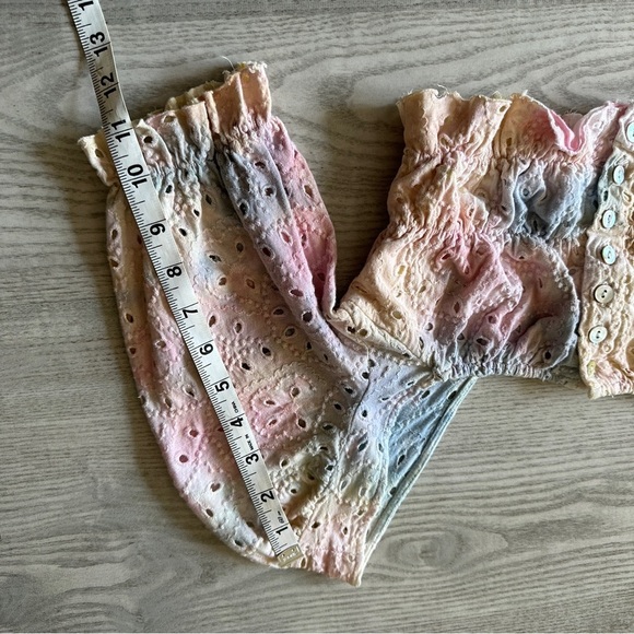 Urban Outfitters Tie Dye Puff Sleeve Crop Top XS - Picture 12 of 12